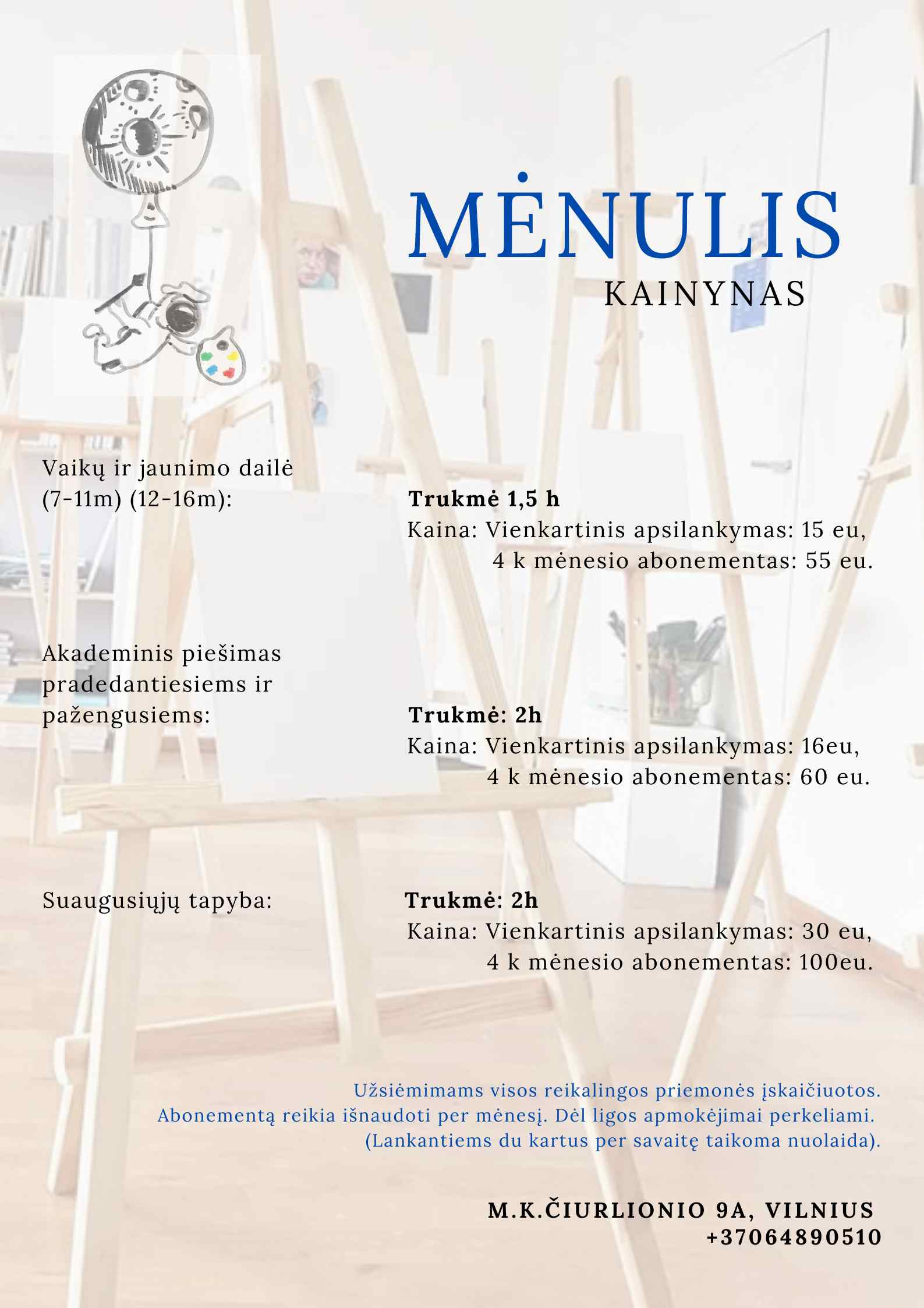 Pamokų kainynas