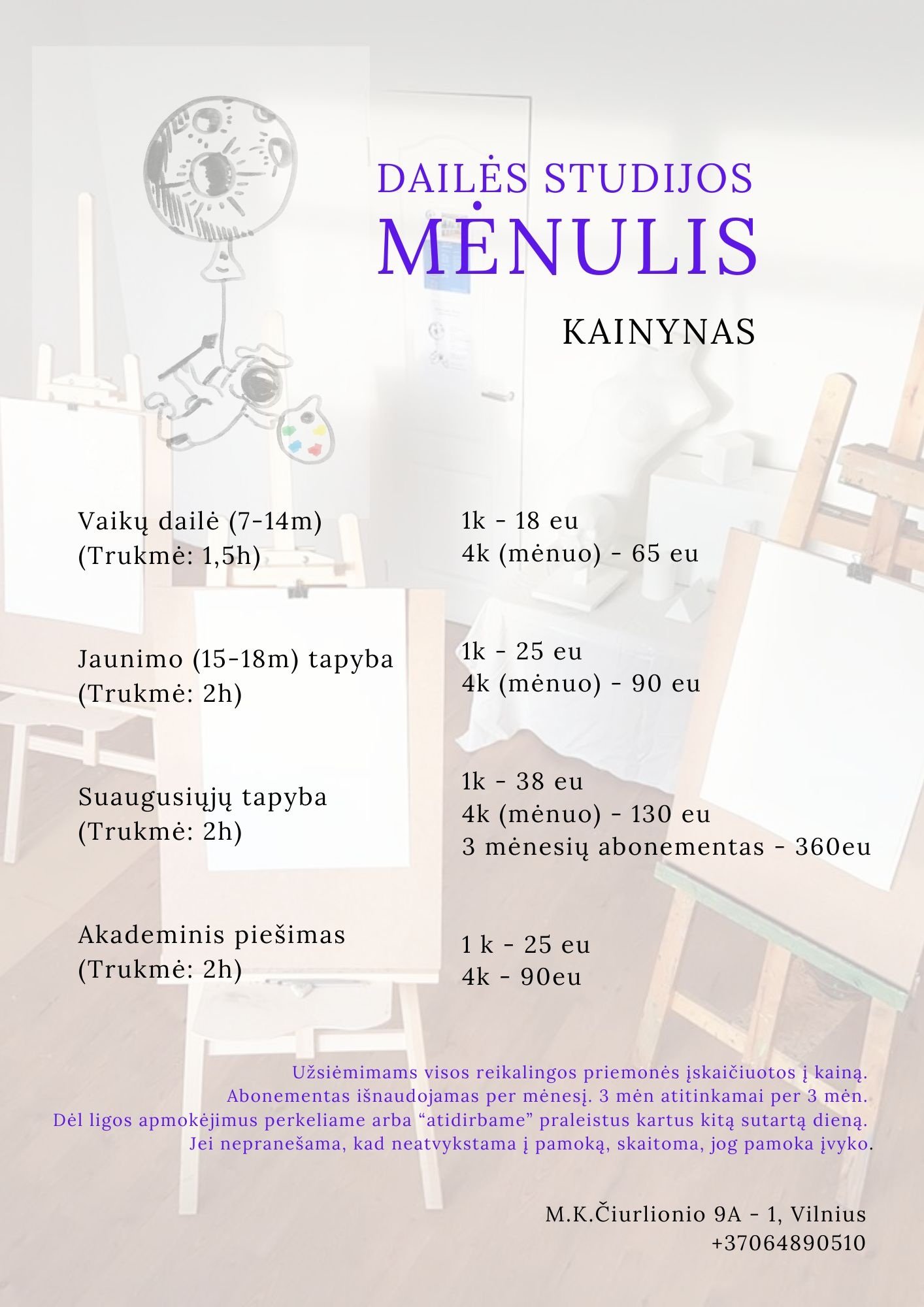 Pamokų kainynas